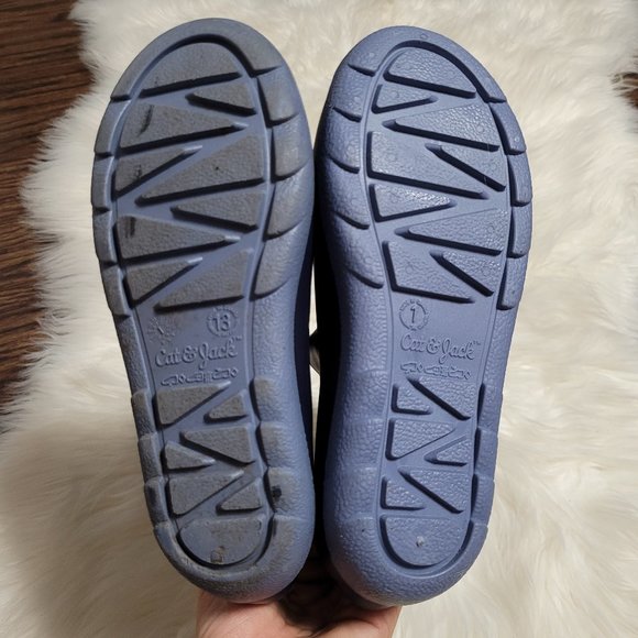 Cat & Jack Kids Rain Boots Navy Blue Rubber Pull On Waterproof Unisex 1 - Picture 3 of 8